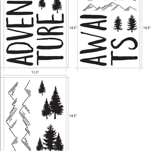 ADVENTURE AWAITS MOUNTAIN WALL DECALS - Picture 2 of 3